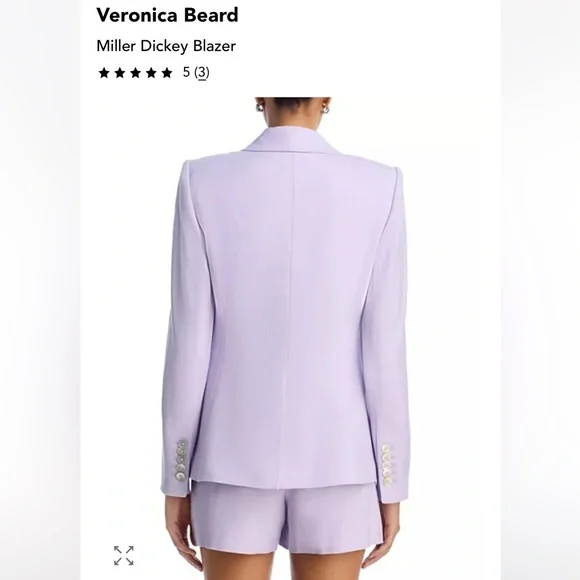 Veronica Beard New Miller Dickey Blazer in Soft Lilac Size 14 - Picture 4 of 8